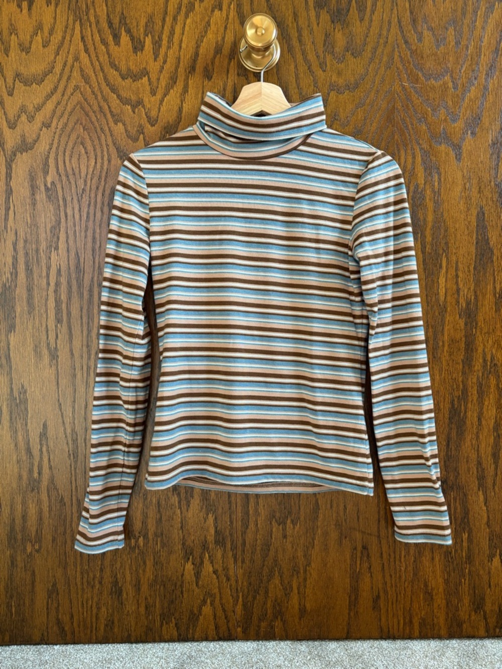 Princess Highway Size XS Striped Blue and Brown Turtleneck Shirt